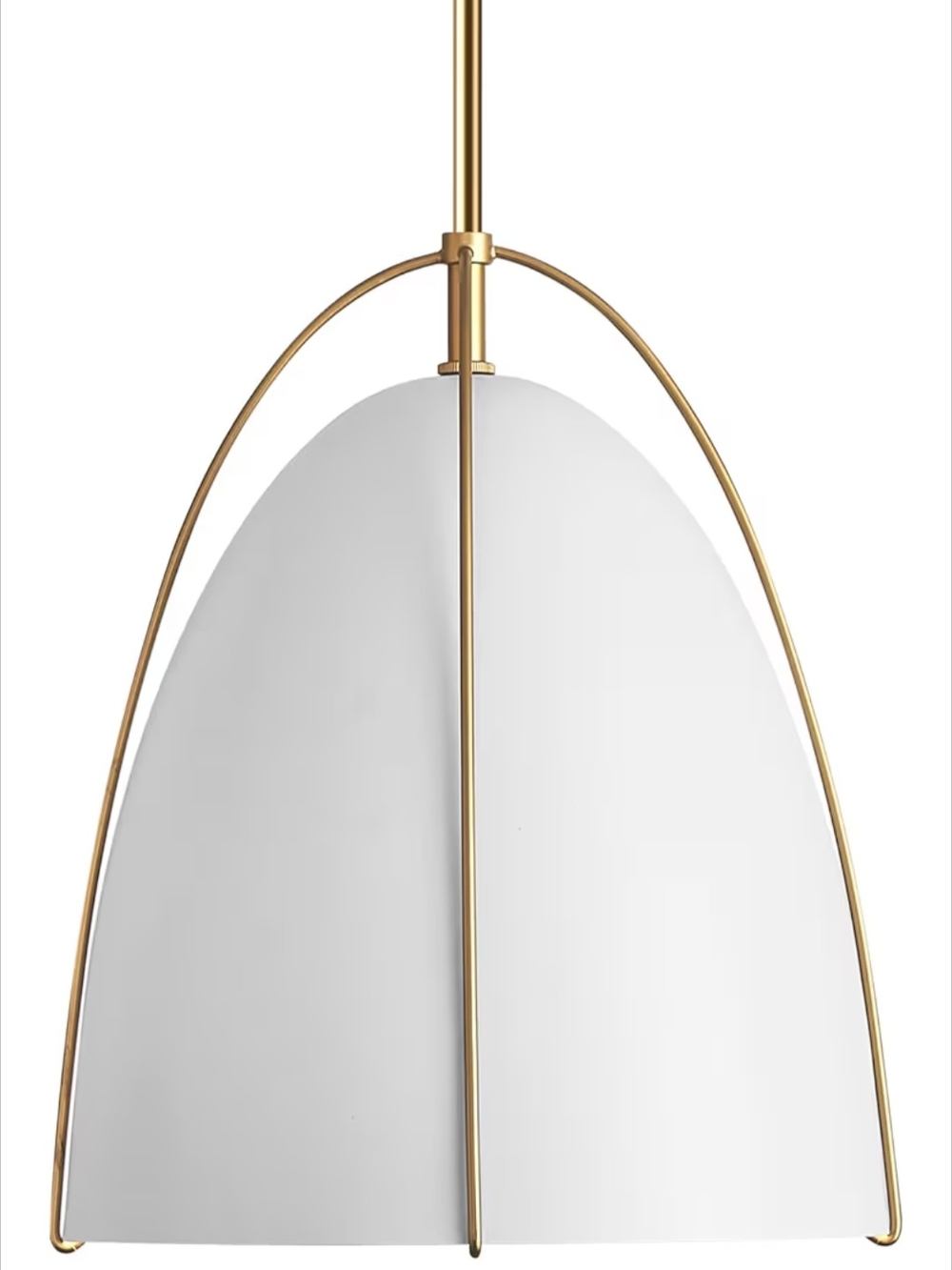 White Gold Pendant 3-Light Socket with Gold Frame NIB